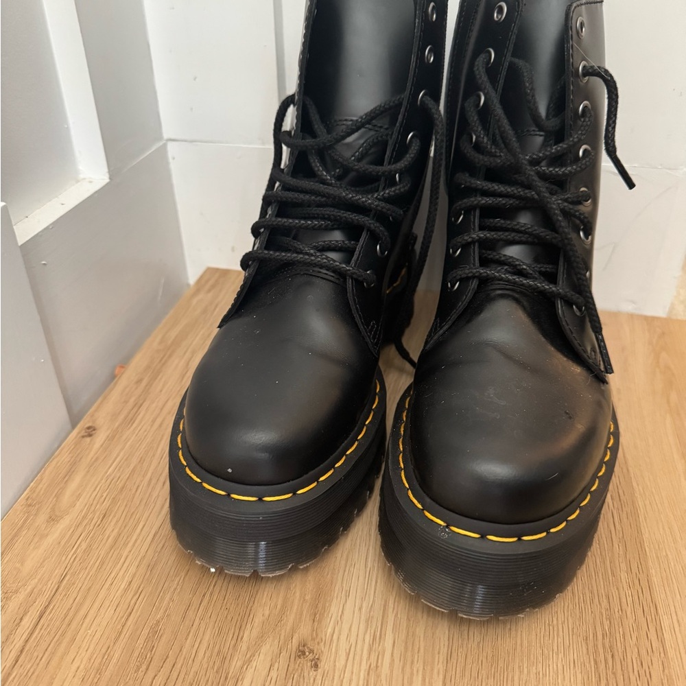 Dr Martens Jadon Black Leather Women's Boots - Picture 2 of 5